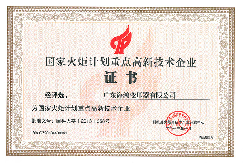 國家火炬計(jì)劃重點(diǎn)高新技術(shù)企業(yè)